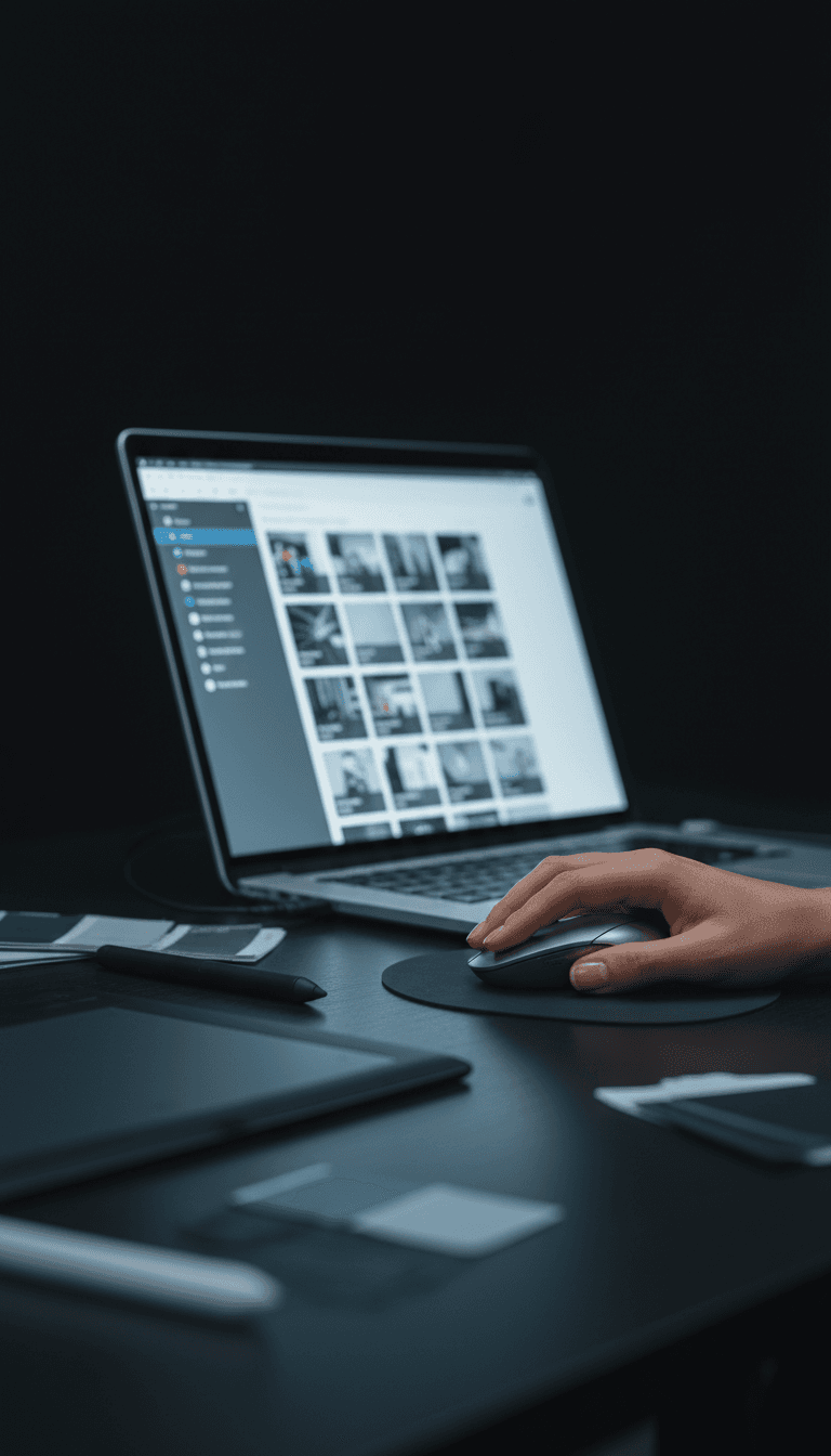 Laptop showing a template gallery